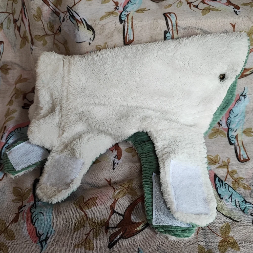 Celery Sage Green Corduroy Dog Cream Teddy Lining Warm Winter Jacket Vest Small